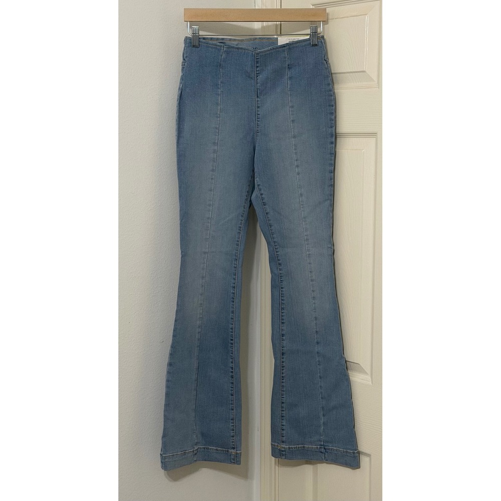 INC Womens sz 4 High Rise Pull On Flare Jeans Light Indigo Y2K‑flare Retro
